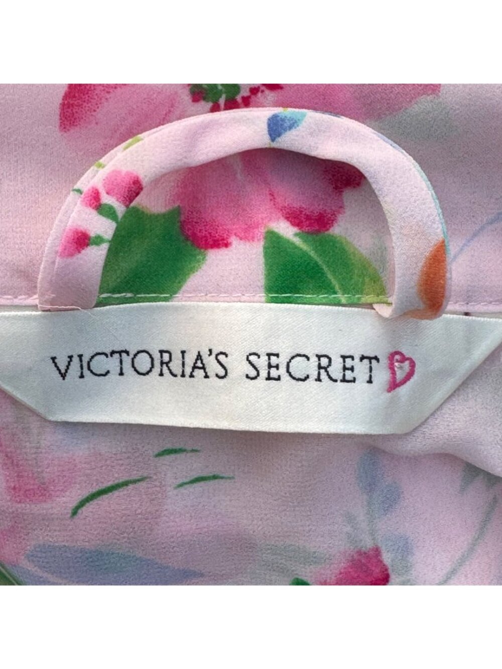 Victoria's Secret Kimono Sexy Robe Lingerie O/S  Pink Blue Floral Tie Loungewear - Picture 2 of 14